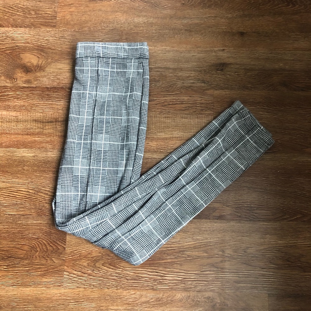 Black and white striped pants